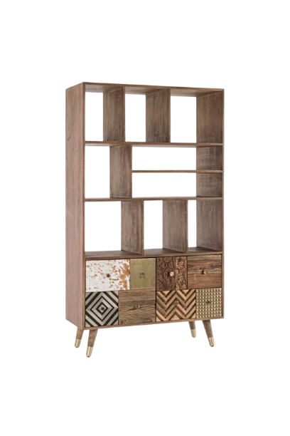 Modern Shelving Unit with 2 Doors for Storage and Display