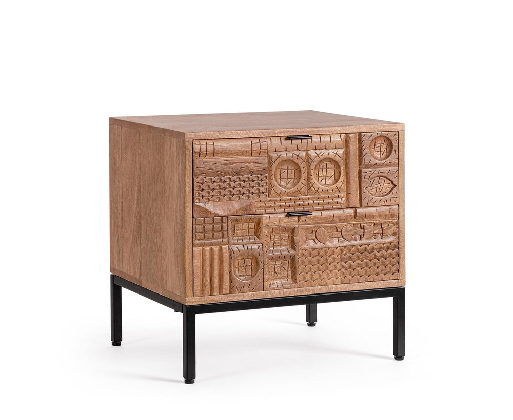 Modern Nightstand with 2 Drawers for Bedroom Storage