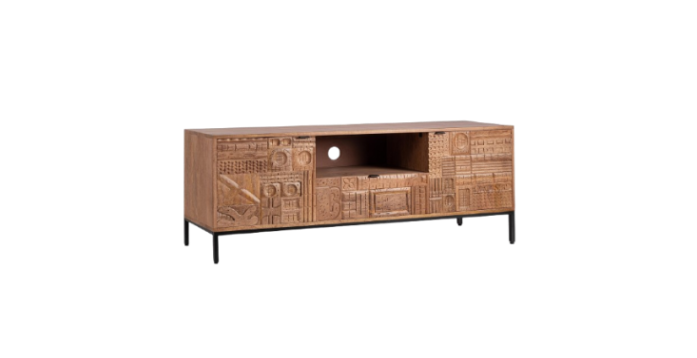 Modern TV Stand with 2 Doors and 1 Drawer for Living Room W140