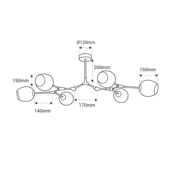 ORION 6 Articulated Ceiling Lamp