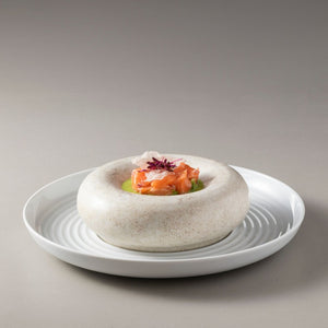 Round wavy porcelain deep plate 29