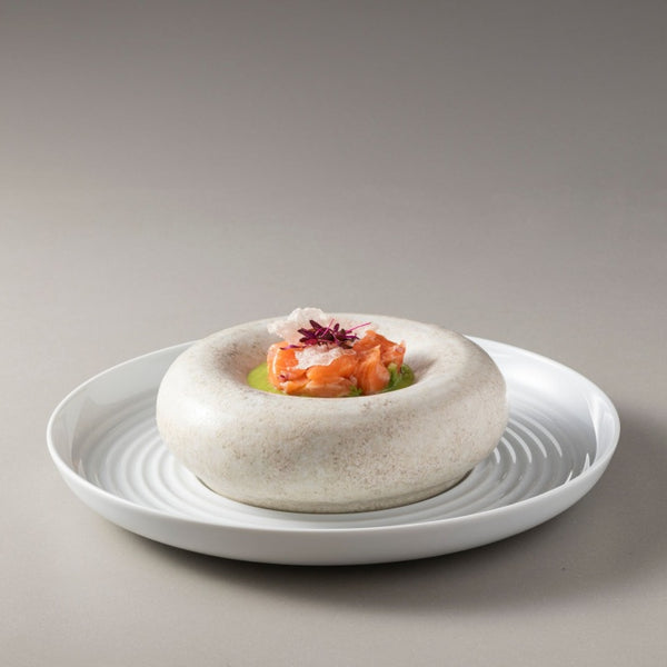 Round wavy porcelain deep plate 29