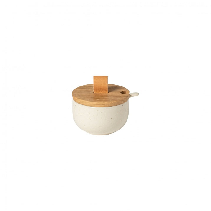 Sugar bowl 9 with oak wood lid and spoon