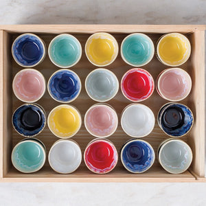 Set of 40 espresso glasses (with wooden display box)