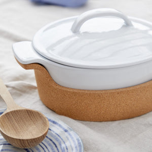 Gift oval terrine with cork tray 30