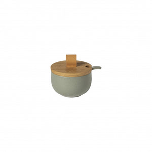 Sugar bowl 9 with oak wood lid and spoon