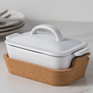 Rectangular gift terrine with cork tray 24