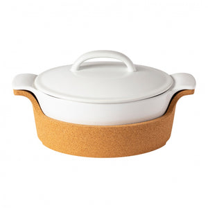 Gift oval terrine with cork tray 30