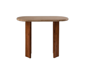 Console Table with Stone Top & Solid Wood Legs