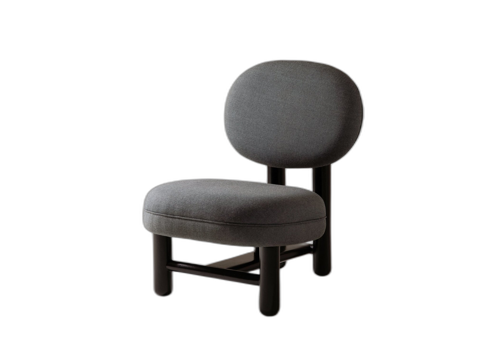 Compact Armchair with Upholstered Seat & Wooden Legs