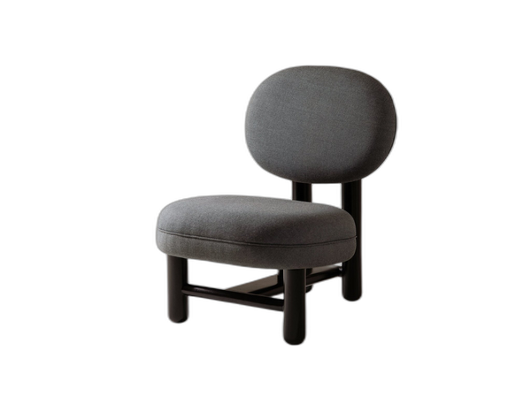 Compact Armchair with Upholstered Seat & Wooden Legs