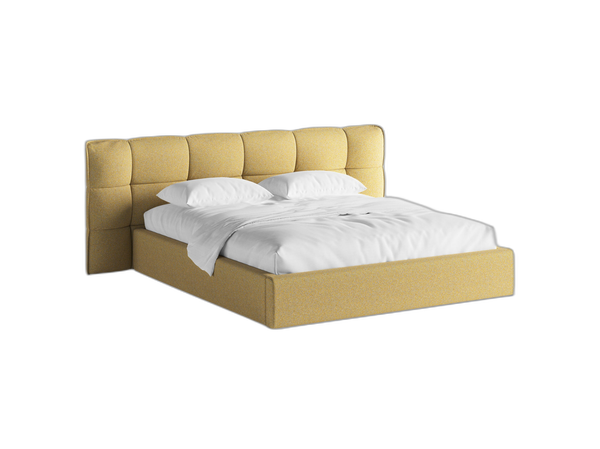 Upholstered Bed Frame with Winged Headboard & Storage