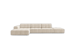 Large Corner Sofa with Deep Seating & Tufted Design W348