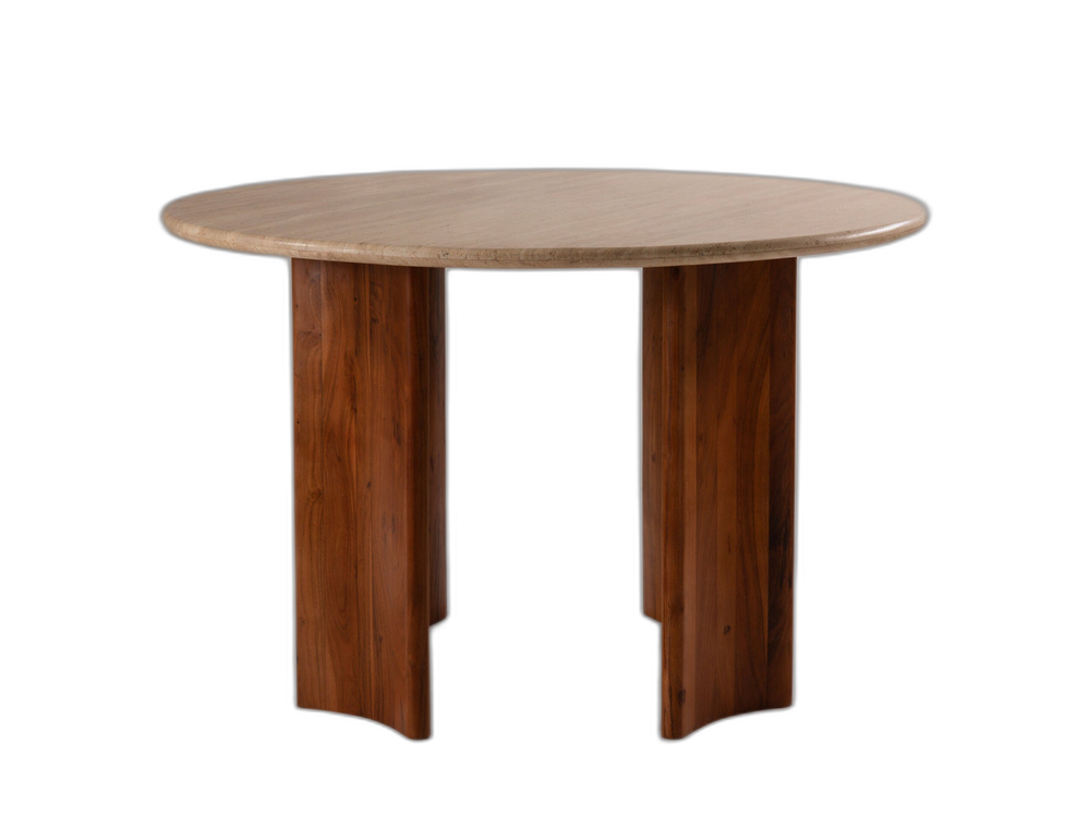 Round Dining Table with Natural Finish & Modern Design