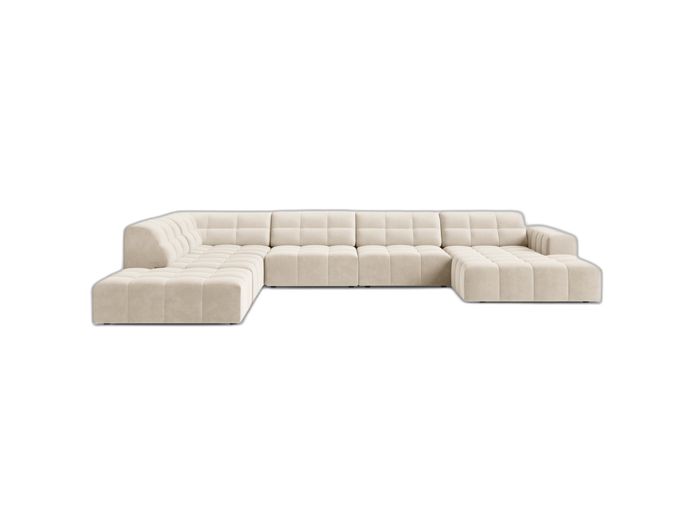 Panoramic Sofa with Deep Seating & Tufted Modern Design W375