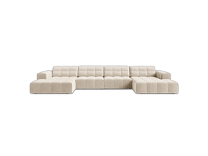 Panoramic Sofa with Deep Seating & Modern Tufted Design W375