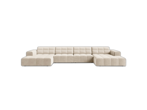 Panoramic Sofa with Deep Seating & Modern Tufted Design W375