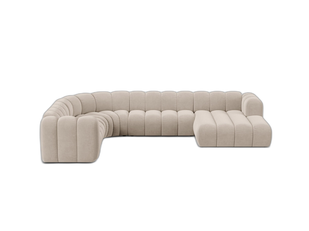 Panoramic Modular Sofa with Rounded Design & Spacious Comfort W370