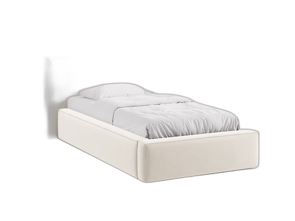 Single Upholstered Bed with Storage & Soft Headboard