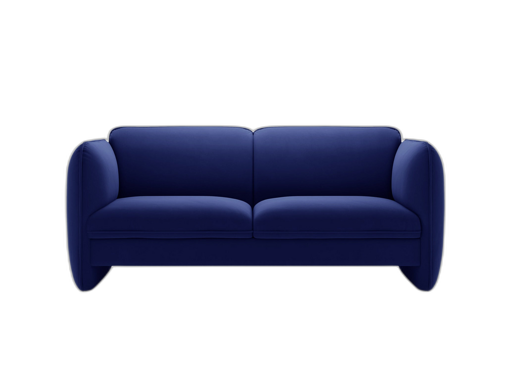 Modern 2-Seater Sofa with Deep Seating & Sculptural Design W168