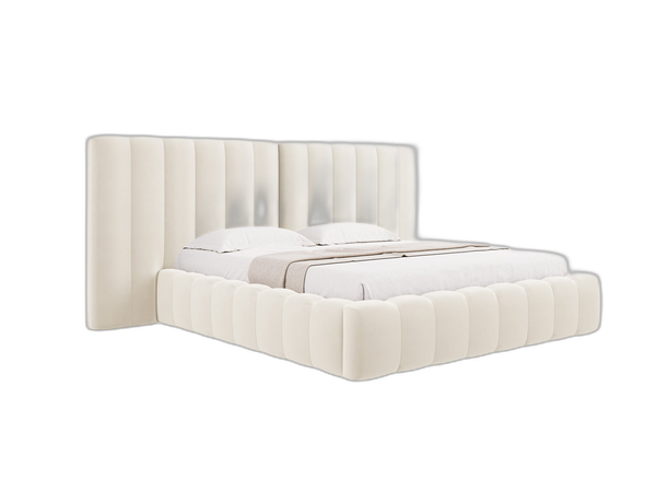 Upholstered Bed Frame with Storage & Tufted Headboard