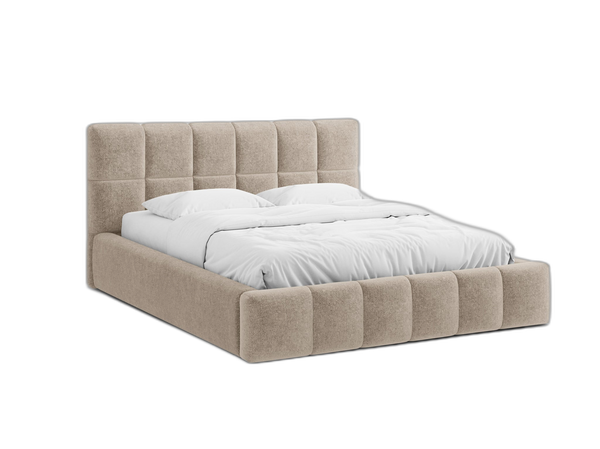 Upholstered Bed Frame with Rounded Design & Storage