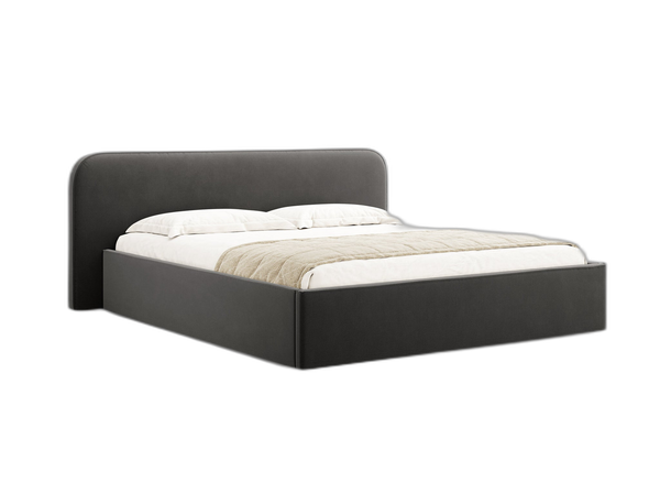 Upholstered Bed Frame with Storage & High Headboard