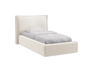 Single Upholstered Bed with Storage & Soft Headboard