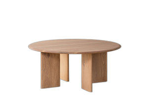 Modern Coffee Table with Wooden Finish & Rounded Design