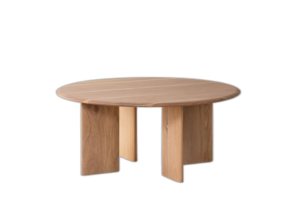 Modern Coffee Table with Wooden Finish & Rounded Design