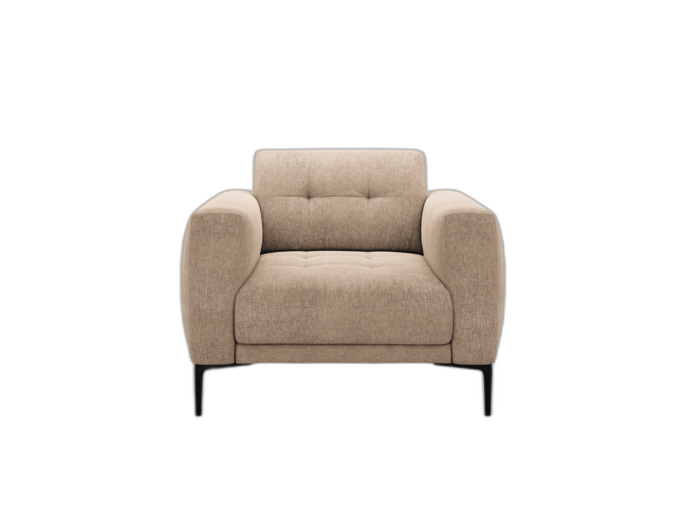 Modern Compact Armchair – Upholstered Accent Chair with Metal Legs
