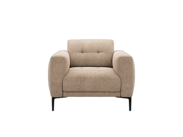 Modern Compact Armchair – Upholstered Accent Chair with Metal Legs