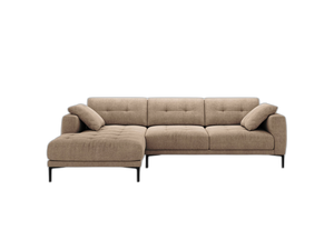Modern Corner Sofa – Deep Seating L-Shape Couch with Sleek Metal Legs W291