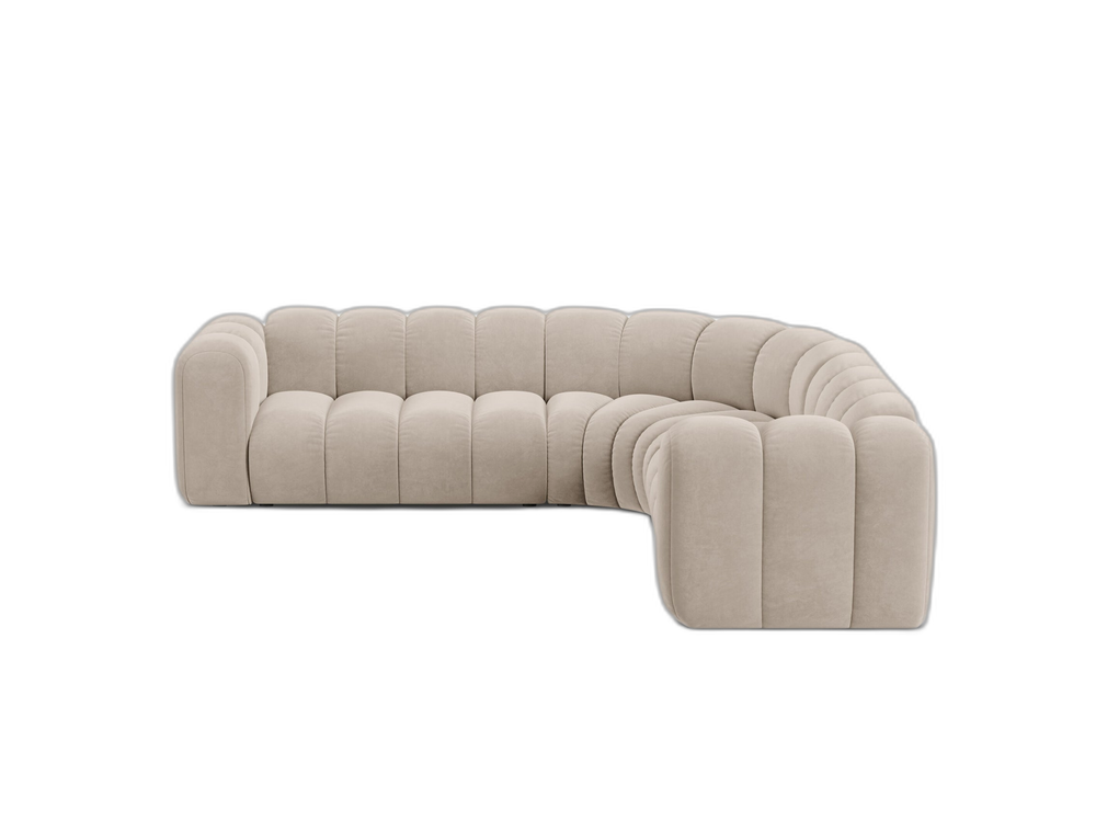 Modern Modular Corner Sofa – Curved Symmetrical Lounge Seating W280