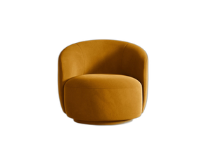 Modern Swivel Armchair – Curved Accent Chair with 360° Rotation