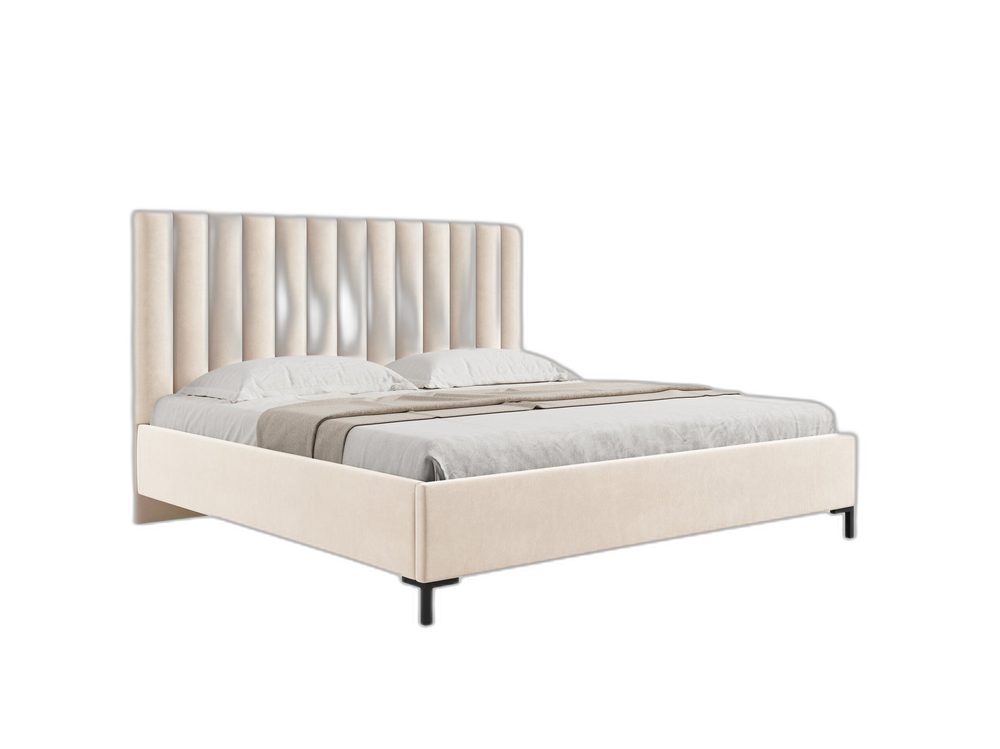 Upholstered Storage Bed Frame – Modern Bed with Decorative Headboard