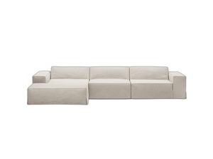 Corner Sofa Cover Set – Removable Linen-Effect Slipcovers for Modular Couch W284