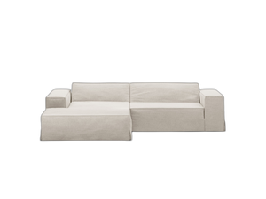 Modern Corner Sofa with Removable Covers – Linen-Effect Modular Couch W224