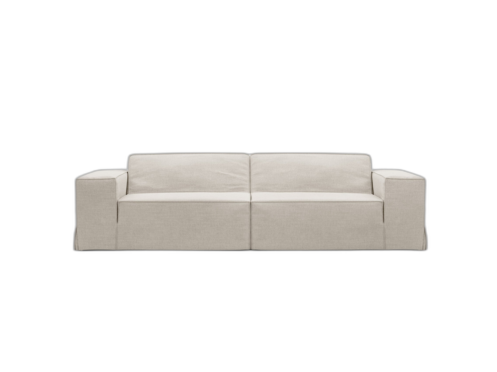 Modern 3-Seater Sofa with Removable Covers – Linen-Effect Couch W204
