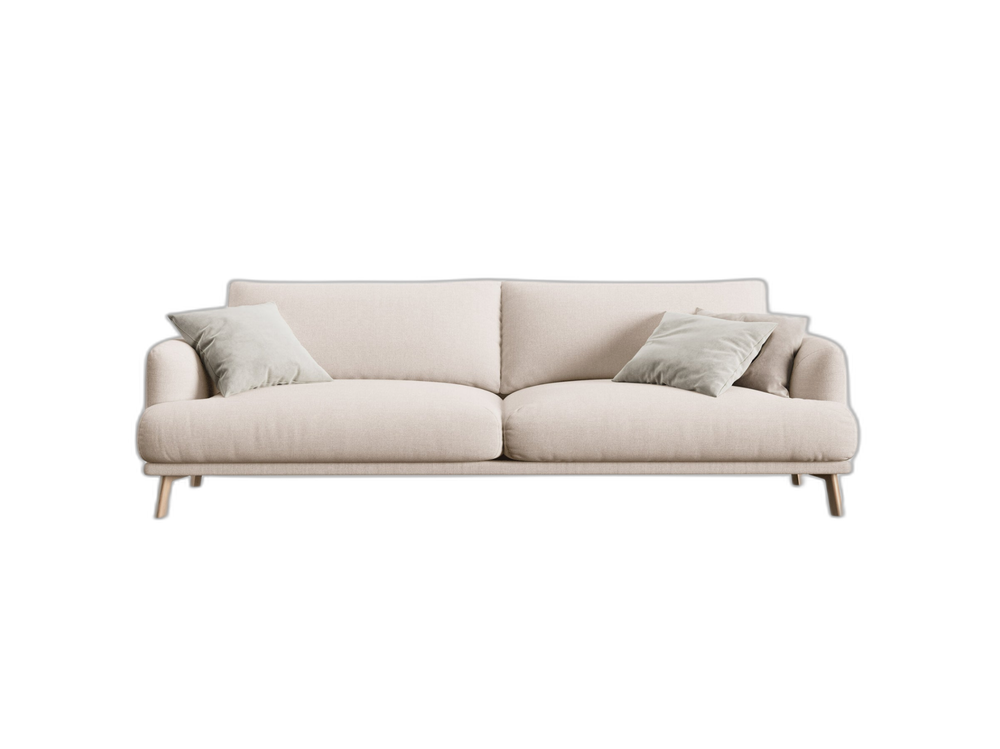 Modern 4-Seater Sofa – Minimalist Upholstered Couch with Wooden Legs W230