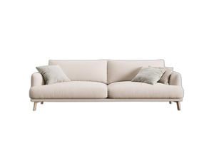 Modern 4-Seater Sofa – Minimalist Upholstered Couch with Wooden Legs W230