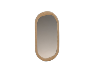 Oval Wall Mirror – Modern Decorative Mirror with Natural Oak Frame