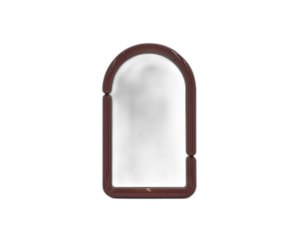 Modern Round Wall Mirror – Decorative Glossy Red Frame Mirror