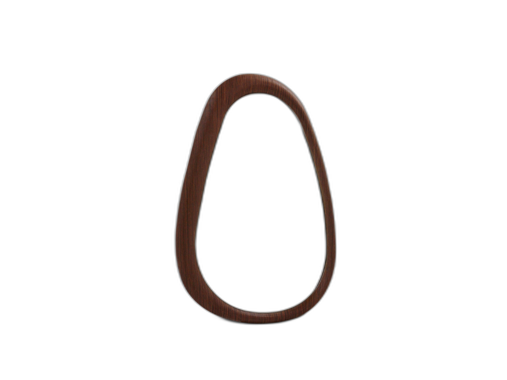 Organic Wall Mirror – Decorative Irregular Shape Mirror with Walnut Frame