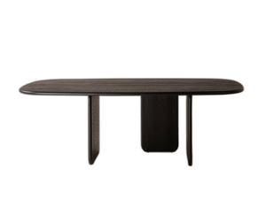 Modern Wooden Dining Table – Black Finish Pine & Elm Veneer Table