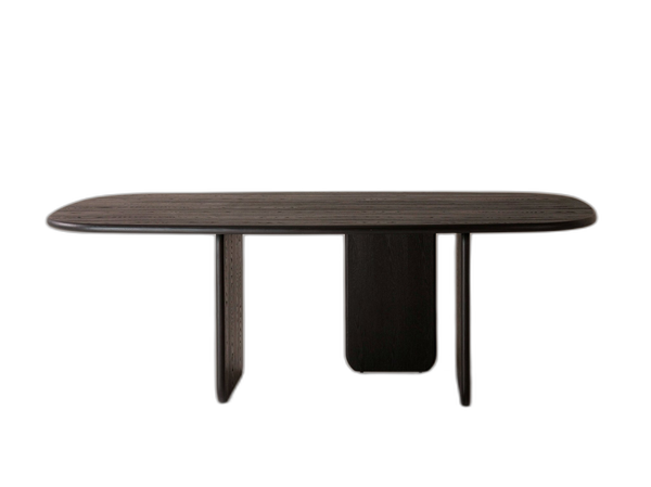 Modern Wooden Dining Table – Black Finish Pine & Elm Veneer Table