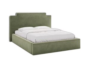 Elegant Upholstered Bed Frame with High Headboard & Storage