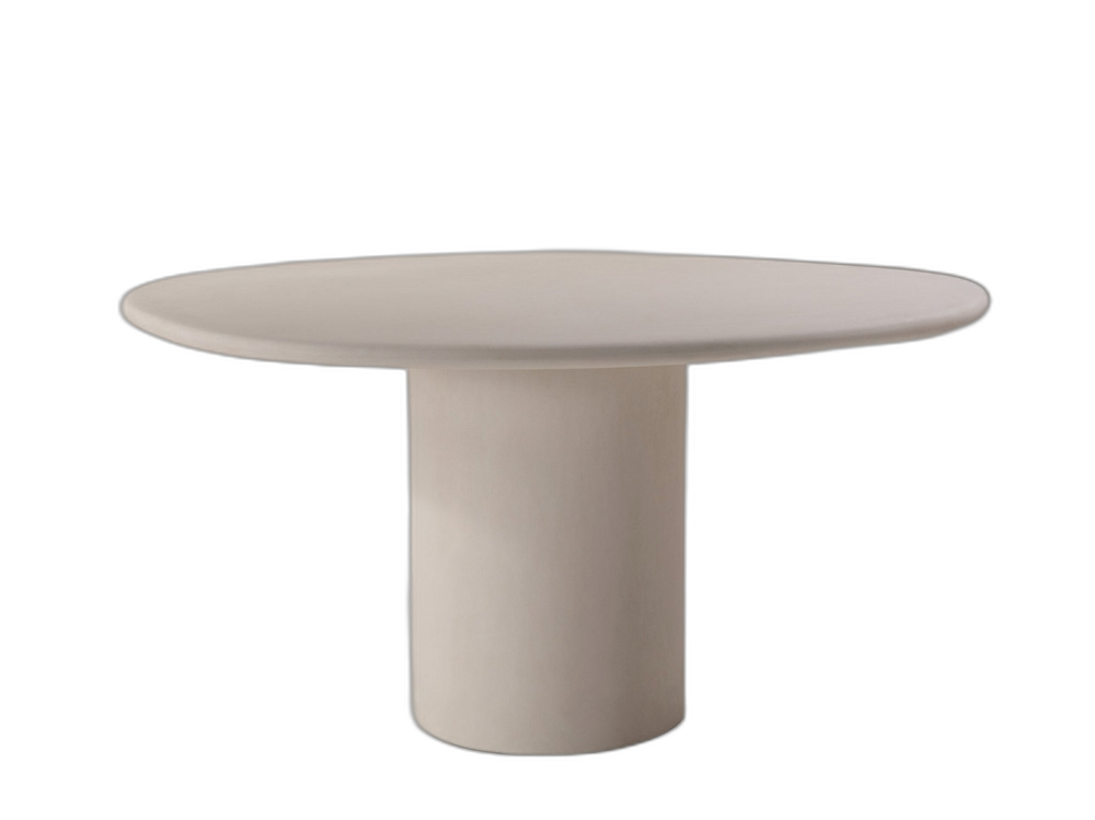 Oval Dining Table with Cement Finish for Indoor & Outdoor Use