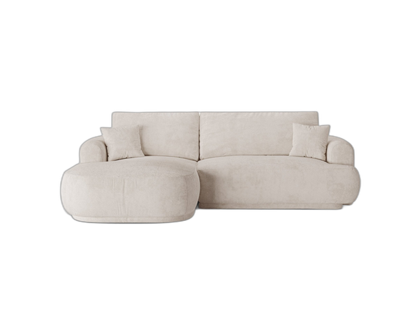 Modern Corner Sofa Bed – Retro Style Convertible L-Shape with Storage W271