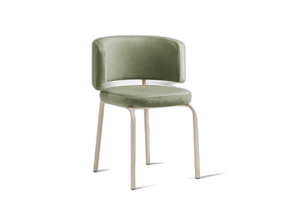 Modern Upholstered Dining Chair – Metal Legs Space-Saving Chair